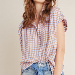 Anthropologie Pilcro Serena Surf Henley Blouse Sm